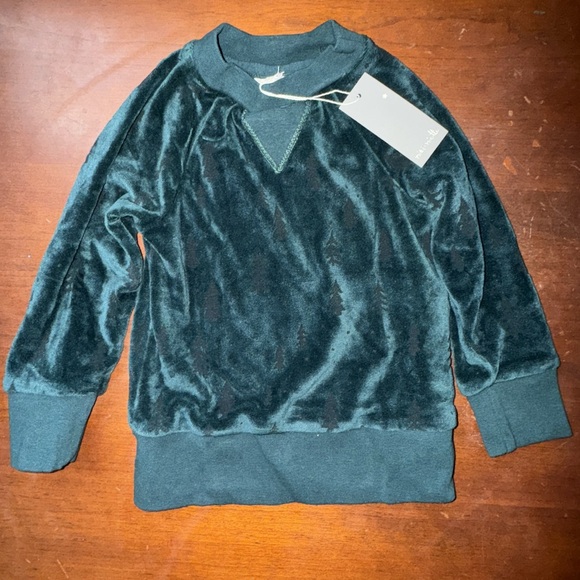 Miki Miette Pullover Velvet Aspen Tree Detail Long Sleeve Top 12m NWT - Picture 1 of 2